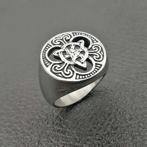 Vintage Ireland Jewelry Stainless Steel Viking <strong>Ring</strong> <strong>Celtic</strong> Knot Finger <strong>Rings</strong> for <strong>Men</strong> - Product Image 2