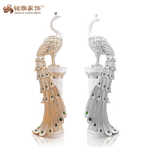 Creativo casa scultura di decorazione animale della resina del <span class=keywords><strong>pavone</strong></span> modello - Product Image 6