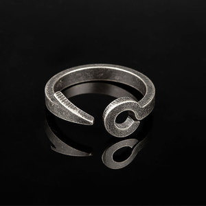 แหวนนักขี่จักรยานสแตนเลสสีดำโบราณแหลมอุปกรณ์เสริมสำหรับผู้ชาย - Product Image 3