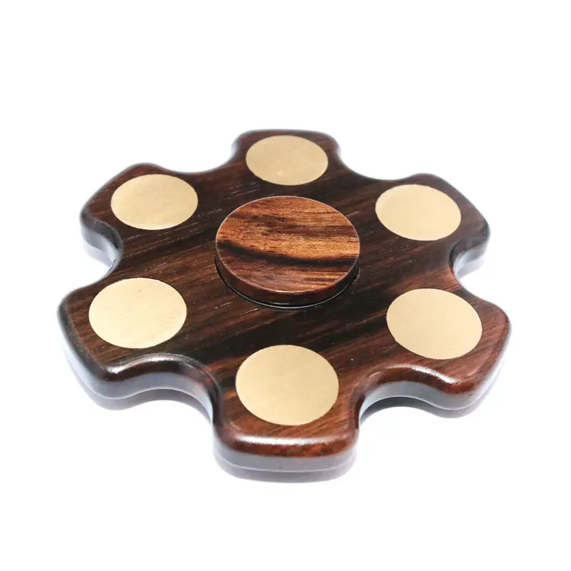 New Customized Sandal Wood Gold Stainless Steel Six Weights Fidget Hand Spinner