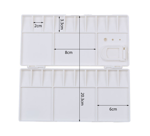 <span class=keywords><strong>Palette</strong></span> de peinture à l'eau en plastique de forme carrée blanche <span class=keywords><strong>avec</strong></span> <span class=keywords><strong>couvercle</strong></span>, fournitures d'art d'usine - Product Image 2