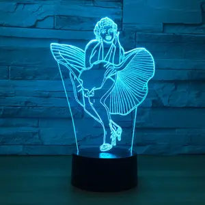 Sexy Marilyn Monroe 3d Lamp 7 Color Led Night Lamps For Kids Touch Led Usb Table Lampara Lampe Baby Sleeping Nightlight