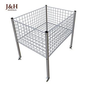 超市促销展览展示金属网网篮零售矩形网格垃圾箱 - Product Image 3