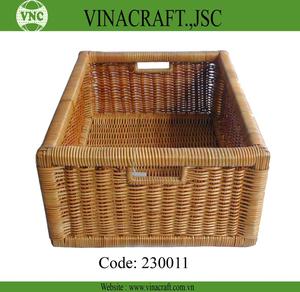 Cesta de almacenamiento de algas marinas grises naturales plegable y tejida con asas de bambú Cesta de almacenamiento de frutas diaria sostenible - Product Image 4