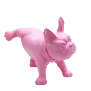 KEVIN2-PK Bán Buôn Nhựa Màu Hồng Thời Trang Động Vật Hiển Thị Pet Dog Bulldog Tượng Mannequin