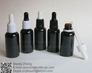 30 ML noir verre oilver bouteille d'huile avec <span class=keywords><strong>dameur</strong></span> gouttes évidente - Product Image 1