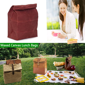 Encerado lona comida bolsa de algodón de alta calidad almuerzo organizador bolsa - Product Image 2