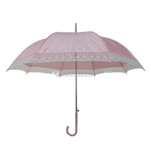Las señoras del color sólido paraguas bastón con encaje - Product Image 2