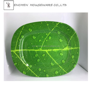 Piring Daun Hijau Pisang <span class=keywords><strong>Thailand</strong></span> Melamin Piring Bulat - Product Image 3