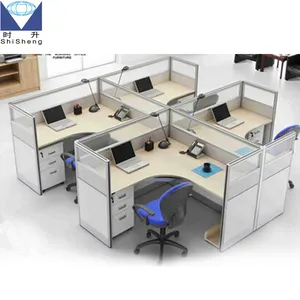 Factory price modular office work station clusters for 4 person