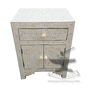 Gabinete de sala de estar con diseño de flor con incrustaciones de hueso elegante de estilo antiguo, mesa auxiliar tradicional para comedor, apartamento, uso para hoteles - Product Image 2