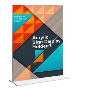 Tùy Chỉnh 11X8.5 Inch <span class=keywords><strong>Menu</strong></span> Chủ T Shape <span class=keywords><strong>Acrylic</strong></span> Hai Mặt Hiển Thị Chủ - Product Image 6