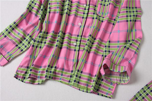 Pyjama confortable en coton indien pour femme, claquettes à carreaux, combinaison de nuit, ensemble, vêtements de nuit, - Product Image 4