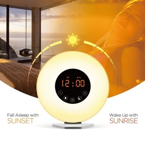 Amanecer y simulación del despertador de La Luz 2017 con brillo ajustable y Radio FM, Snooze funtion - Product Image 4