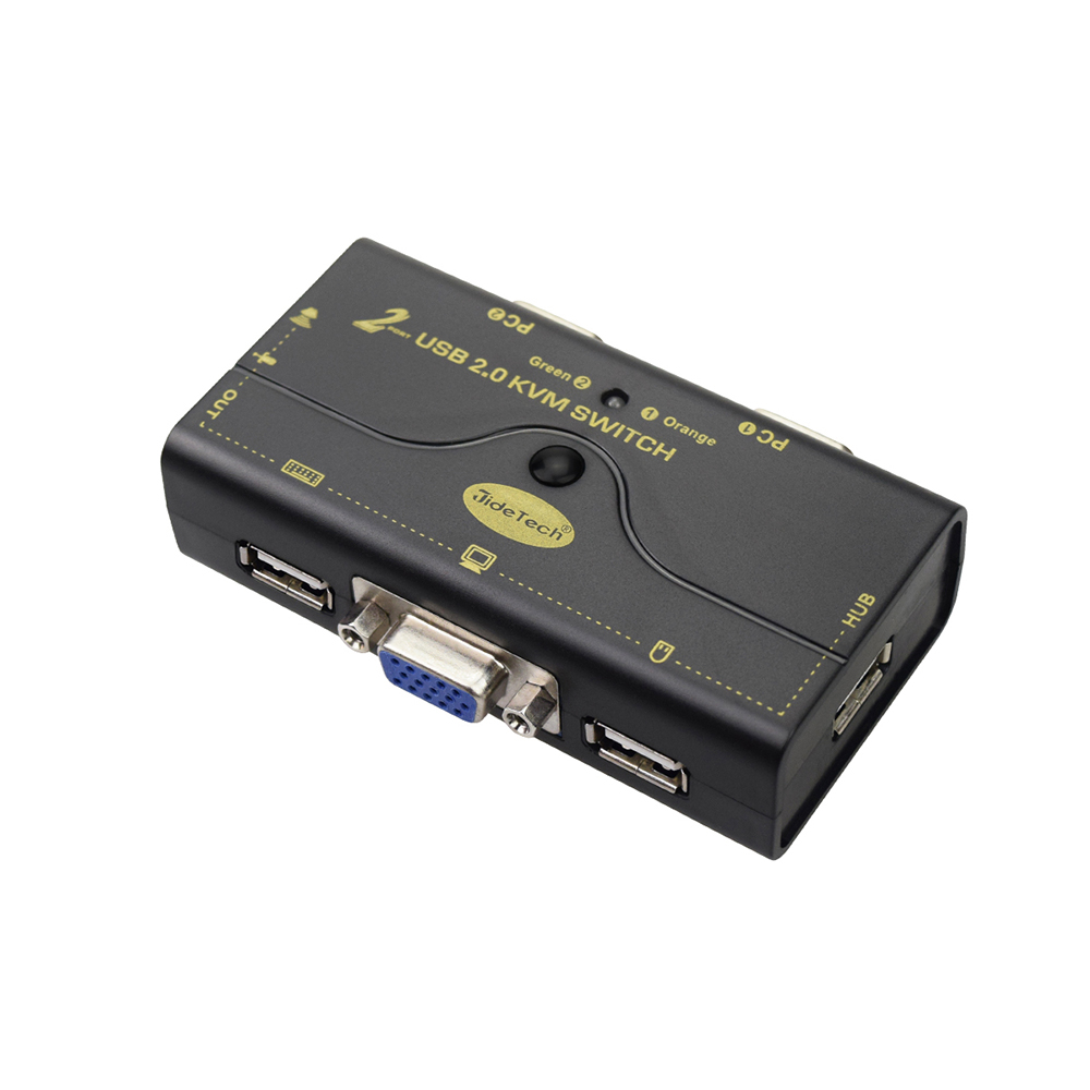 2 порта USB 2,0 VGA квм-переключатель с ручным разрешением 2048x1536 для переключения ПК или монитора