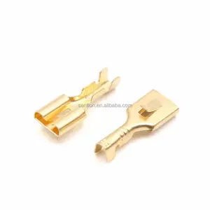 Terminales de conector automotriz, Conector de cableado de Terminal de crimpado de Cable de bocina de coche, color dorado, venta al por mayor