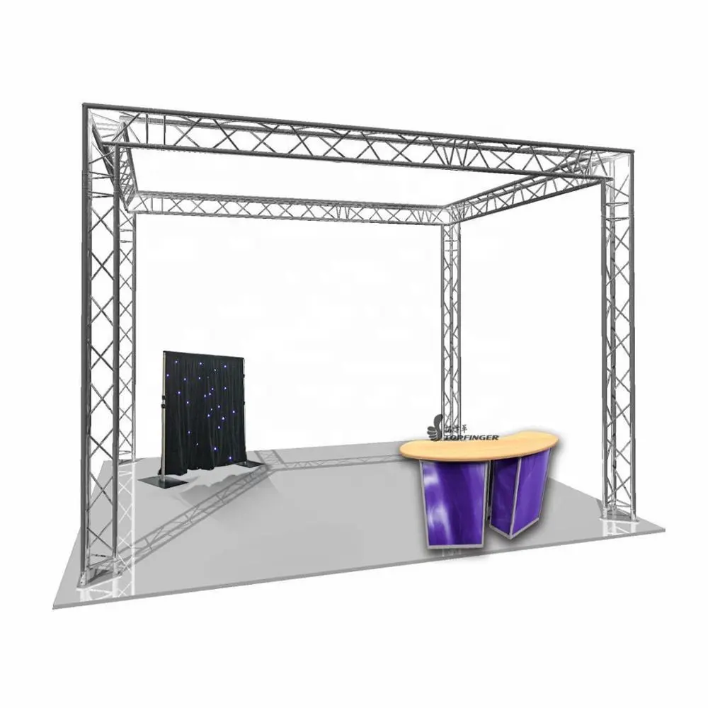 Precio barato usado fácil Mini se comercio stand de aluminio etapa de aluminio caja cuadrada de Truss Sistema de Visualización