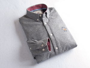 <span class=keywords><strong>Camicia</strong></span> in Flanella Personalizzata all'Ingrosso, Cotone Spazzolato, Calda per l'Inverno, con Ricamo, Tinta Unita per <span class=keywords><strong>Uomo</strong></span> - Product Image 2
