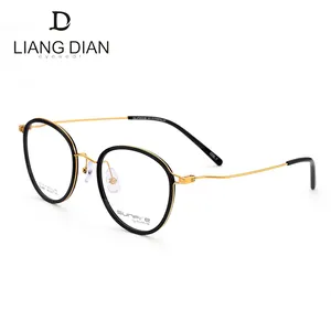 Titanio occhiali ottici telaio, cornice rotonda occhiali da vista in metallo telaio stile caldo
