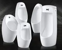 Modern tasarım erkekler tuvalet porselen zemin standı Oval şekil susuz pisuar seramik tuvaletler erkekler için