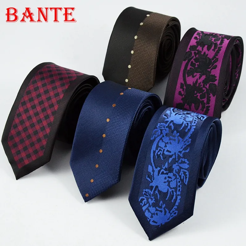 Fashionable Skinny Woven Polyester Tie Business Men's Slim Tie