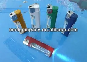 透明 5 色塑料 LED 打火机-中国彩色火炬打火机批发
