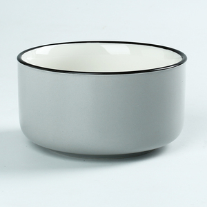 Cấp Thực Phẩm Màu Tráng Men <span class=keywords><strong>Round</strong></span> Shape Gốm Sứ Bát Với Nắp Nhựa - Product Image 3