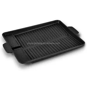 Utensilios de cocina de aluminio multifunción BBQ Reversible Grill Pan Plate Quality Griddle Pan