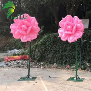Gigante Decorazione di Cerimonia Nuziale Del Fiore della Rosa di Illuminazione Gonfiabile Fiori Rosa