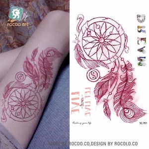 Impermeabile moda temporanea Dreamcatcher tatuaggio falso manica del braccio tatuaggi Design per uomo e donna borsa sigillata o personalizzata - Product Image 3