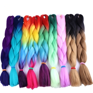 Xuchang Harmony - 8 Piezas de Cabello Sintético para Trenzas, 24 Pulgadas, 100 Gramos, Textura Yaki, Color Degradado, Preestirado, <span class=keywords><strong>Jumbo</strong></span> - Product Image 4