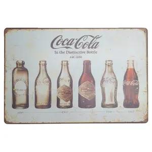 Affiche en métal de Cola Vintage, signe en métal d'art mural rétro, <span class=keywords><strong>Plaque</strong></span> en métal décorative, signe en étain de grotte d'homme, vente en gros - Product Image 1