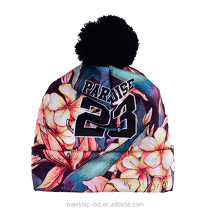 Berretto fiore moda Purpal Galaxy stampa con Pom Pom - Product Image 2