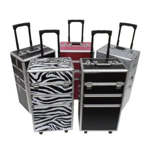 2022 Trolley Cosmetics <strong>Case</strong> ,aluminum <strong>Pilot</strong> Make up Trolley Artists <strong>Case</strong> With 4 Wheels and Latches and Trays Inside Hard Shell - Product Image 3