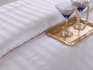 Ensemble de literie d'hôtel en coton 100% 300TC avec rayures de 3 cm, housse de couette et drap pour <span class=keywords><strong>Airbnb</strong></span> - Product Image 4