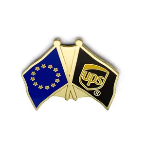 Badge National personnalisé en émail, 1 pièce, épingles pour carte d'amitié à Double col croisé, vente en gros