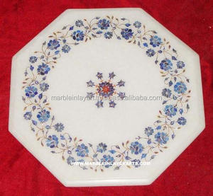 Octagonal White <b>Stone</b> Inlay Coffee <b>Table</b> <b>Top</b> - Product Image 1