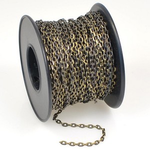 Toplu Toptan Zincir, Antiqued Pirinç Kaplama Kablo Zinciri Biriktirme, film, Elmas Kesim, 2.1mm - Product Image 1