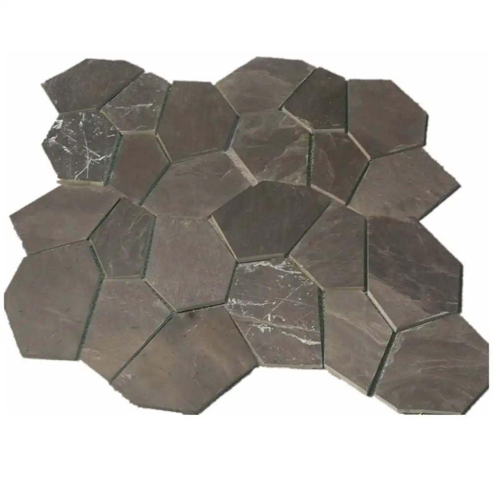 Estilingue preto louco pedra de pavimentação, forma irregular pedra natural aleatória telha de chão