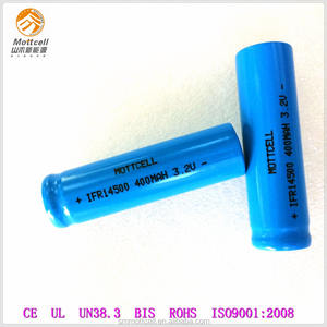 Top fabricante de lifepo4 batería recargable de iones de litio 14500 400 mAh <span class=keywords><strong>3.2</strong></span> V para la luz solar/rc juguetes - Product Image 4