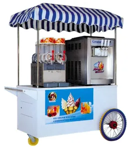 Combinatie Mobiele Voertuig Voedsel Winkelwagen In Snack Machine Ijs Machine