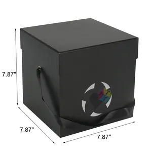 Origami cubo nero scatola di imballaggio di lusso del fiore