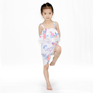 Imprimé floral Bébé Barboteuses Jetant Bretelles Off Épaule Filles Body - Product Image 4