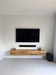 White Wood Cabinet <strong>Tv</strong> Cabinet Wall <strong>Mounted</strong> Light Wood <strong>Tv</strong> <strong>Stand</strong> - Product Image 3
