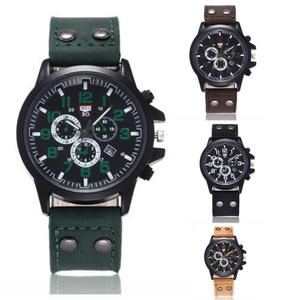 Ccw313 Quartz Chronograaf Zwarte Wijzerplaat Mannen Polshorloges Kalender Lederen Band Mannen Grote Wijzerplaat Quartz Horloge Mannen Horloge - Product Image 5