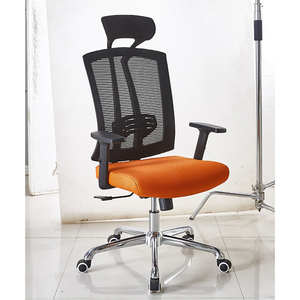 Haute qualité meilleur ergonomique moderne à <span class=keywords><strong>dossier</strong></span> haut en maille fantaisie orange soutien <span class=keywords><strong>lombaire</strong></span> chaise de bureau avec repose-tête - Product Image 2