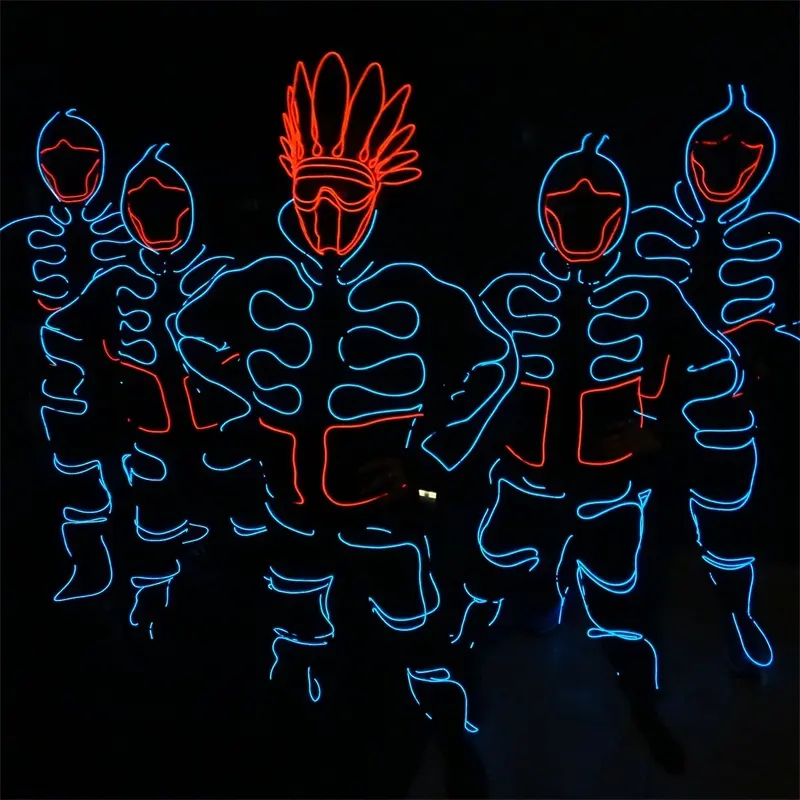 Luminous Costume EL wire black light party clothes