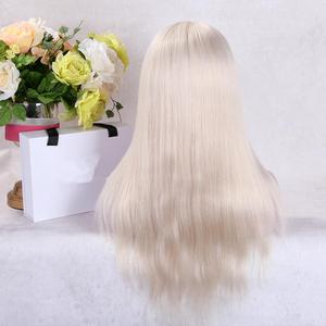 Vendita all'ingrosso 12A capelli umani cambogiani vergini <span class=keywords><strong>platino</strong></span> bianco <span class=keywords><strong>biondo</strong></span> colore senza colla Base di seta <span class=keywords><strong>parrucca</strong></span> piena di pizzo - Product Image 3