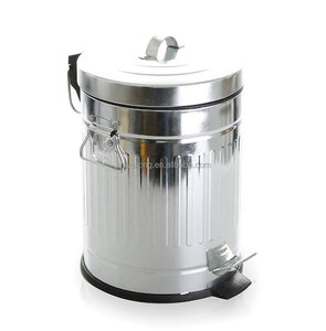 1.3 galones/<span class=keywords><strong>5</strong></span> <span class=keywords><strong>litros</strong></span> redondo de acero galvanizado paso papelera - Product Image 1