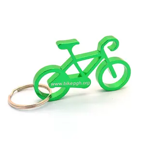 Catena chiave di Fabbrica Logo Personalizzato Bicicletta Apribottiglie Portachiavi Anello Chiave del Metallo Della Bici di Alluminio di Forma Inciso Keychain Apri di Bottiglia